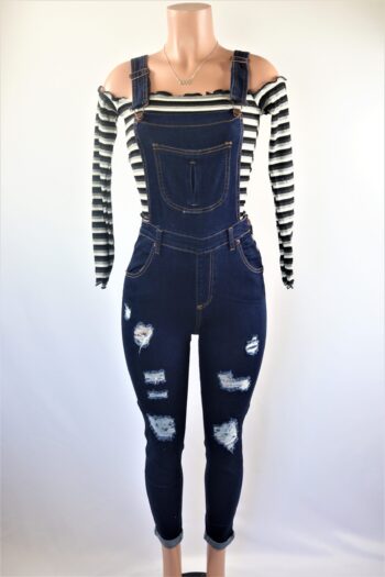 Ripped Denim Jumpsuit