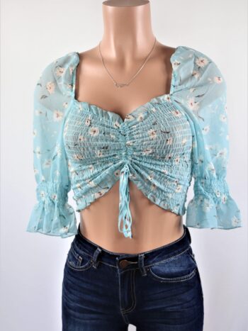 Semi Sheer Evangeline Crop Top