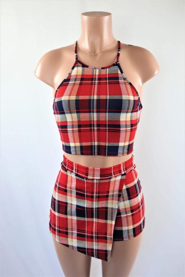 Dion Plaid Skort Set