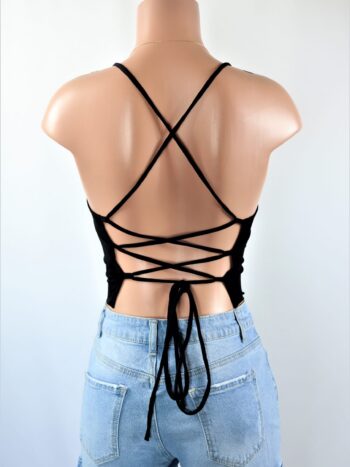 Simple Lace Up Crop Top