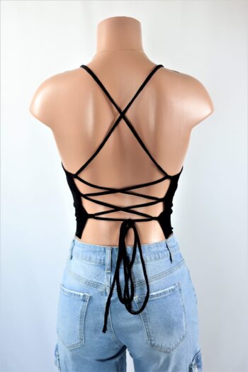 Simple Lace Up Crop Top
