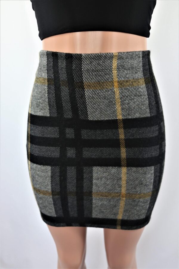 Brushed Plaid Skirt