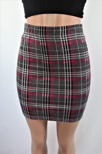 Pink Plaid Skirt