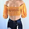 Polka Dot Puff Crop Top