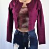 Plum Crop Cardigan