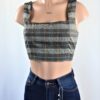 Square Plaid Crop Top