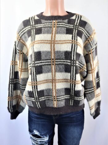 Fuzzy Checkered Sweater Fuzzy Checkered Sweater