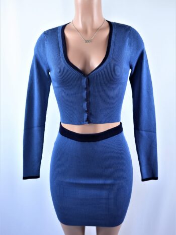 Ribbed Mini Skirt Set