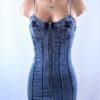 Acid Wash Zipper Dress