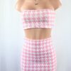 Houndstooth Mini Skirt Set