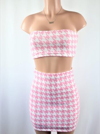 Houndstooth Mini Skirt Set