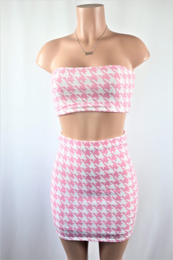 Houndstooth Mini Skirt Set