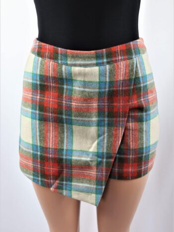 Asymmetric Plaid Skort Asymmetric Plaid Skort