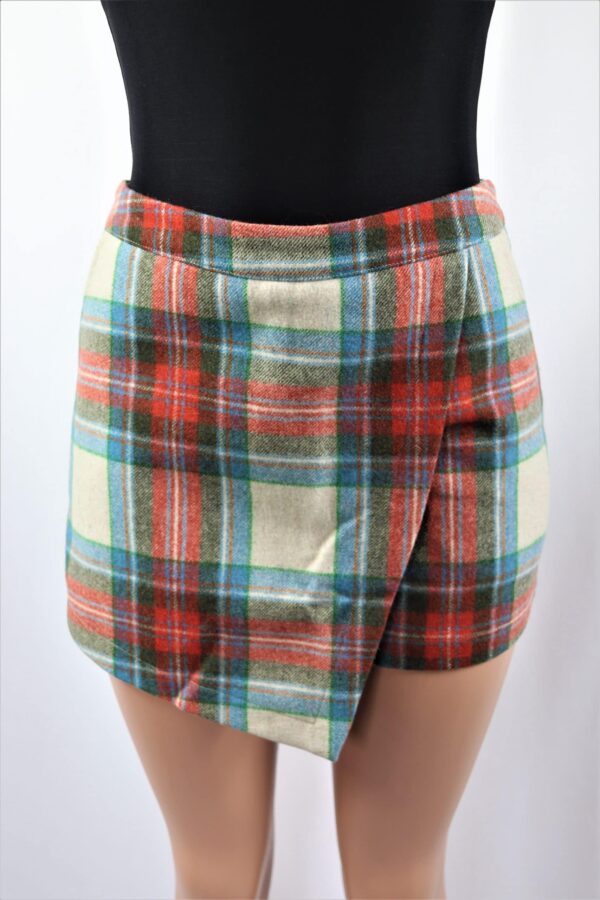 Asymmetric Plaid Skort