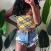 Jada Shorts Tess Plaid Crop Top