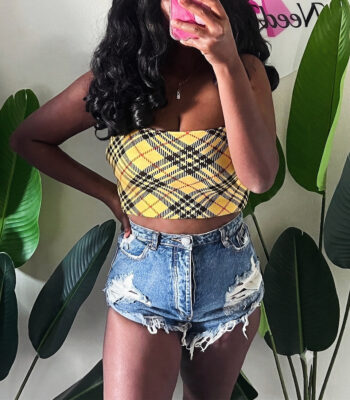 Jada Shorts Tess Plaid Crop Top