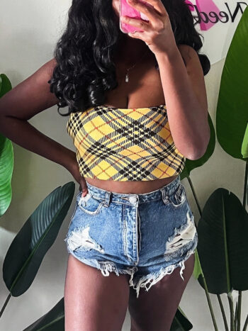 Jada Shorts Tess Plaid Crop Top