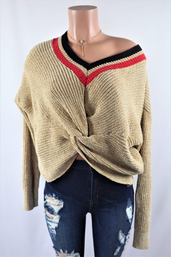 Twisted Light Brown Sweater
