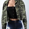 Olive Camo Crop Jacket