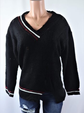 Distressed Stripe Sweater