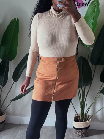 Circle Zipper Suede Skirt Circle Zipper Suede Skirt