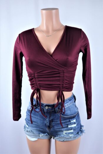 Ruched Front Crop Top