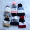 Stripe Pompom Beanie