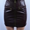 Brown Faux Croc Skirt