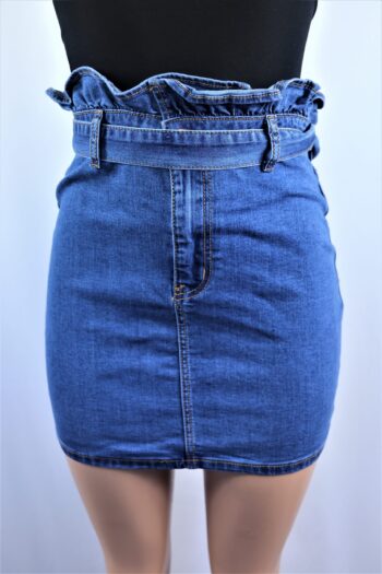 Denim Paperbag Mini Skirt