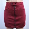 Circle Zipper Suede Skirt