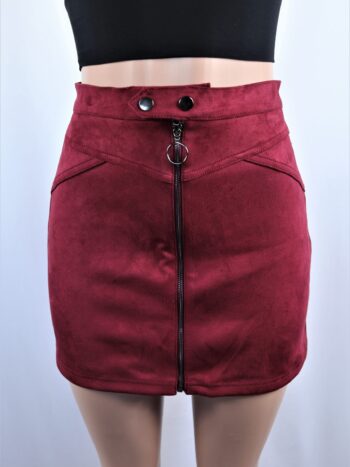 Circle Zipper Suede Skirt Circle Zipper Suede Skirt