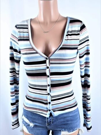 Stripe Button Up Top