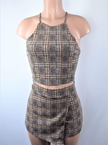 Marsha Plaid Skort Set