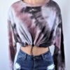 Tie Dye Drawstring Crop Top