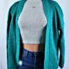 Green Plated Cardigan