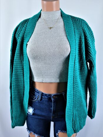 Green Plated Cardigan