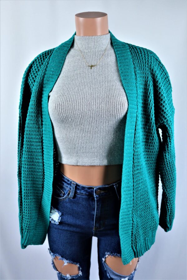 Green Plated Cardigan