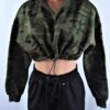 Camo Drawstring Crop Top