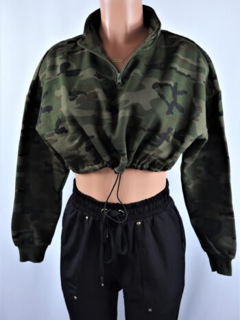 Camo Drawstring Crop Top Camo Drawstring Crop Top