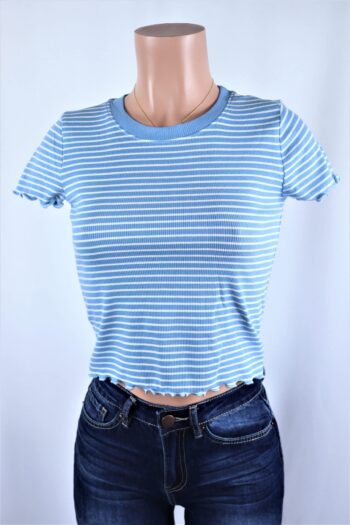 Lettuce Stripe Crop Top