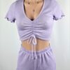 Lavender Ruched Shorts Set