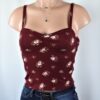 Burgundy Floral Crop Top