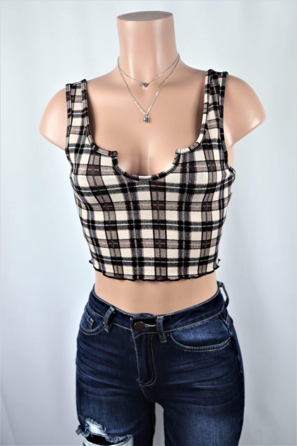 Vivian Plaid Crop Top 1