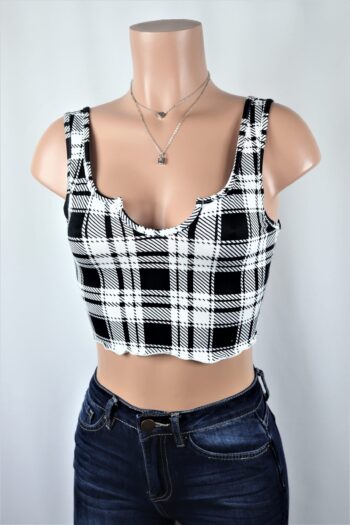 Viv Plaid Crop Top