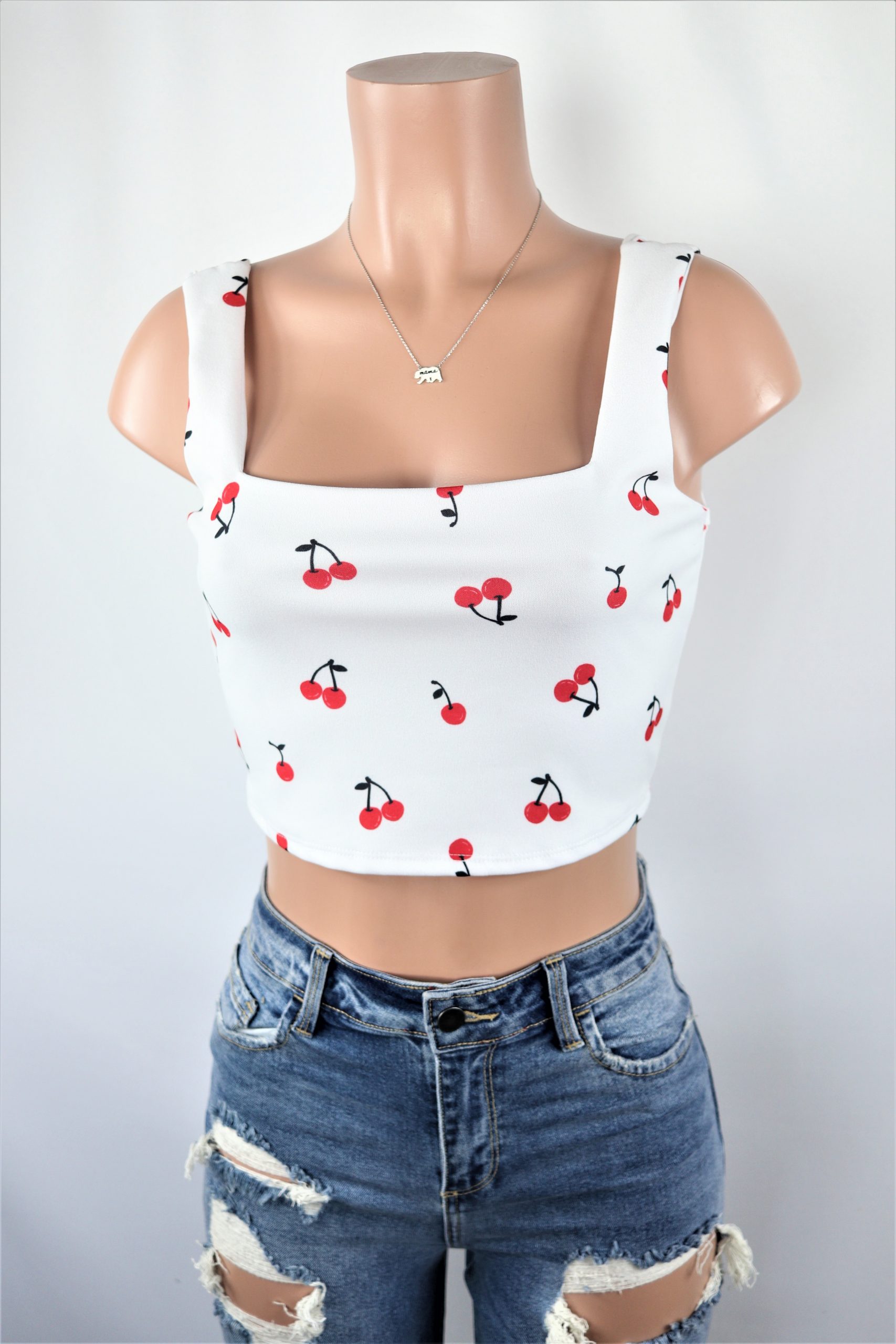 Crop top with best sale cherry
