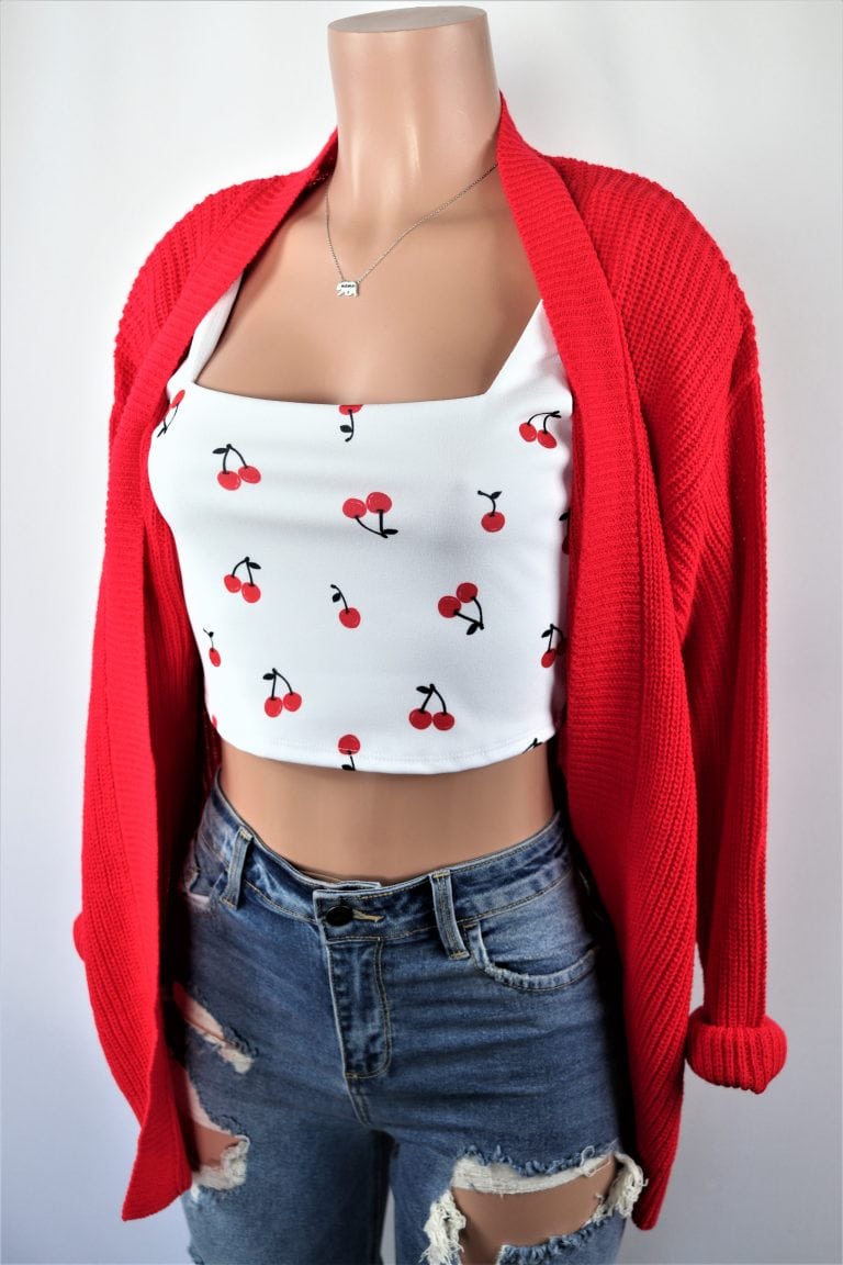 Cherry Square Crop Top - NeedMyStyle