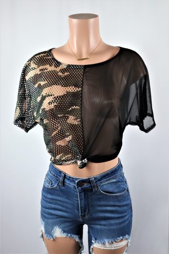 Fishnet Camo Top