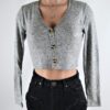 Hacci Button Crop Top