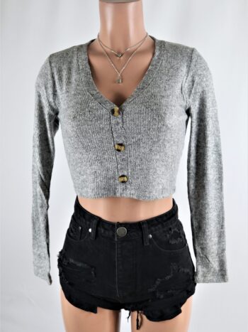 Hacci Button Crop Top Hacci Button Crop Top