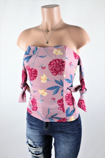 Floral Tied Shoulder Top